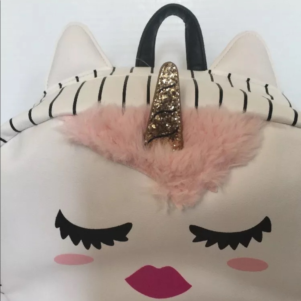NWT $88 Betsey Johnson  Striped Unicorn Backpack - Picture 2 of 7